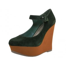 LOLITA-Green - Wholesale Women's "Angeles Shoes" High Platform Wedge (*Dark Green Color) *Close Out $36.00 Case / $3.00/Pr. *Last 2 Case